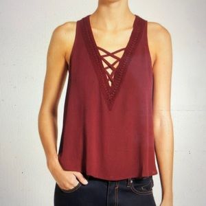Chloe and Katie Cross Front Swing Tank